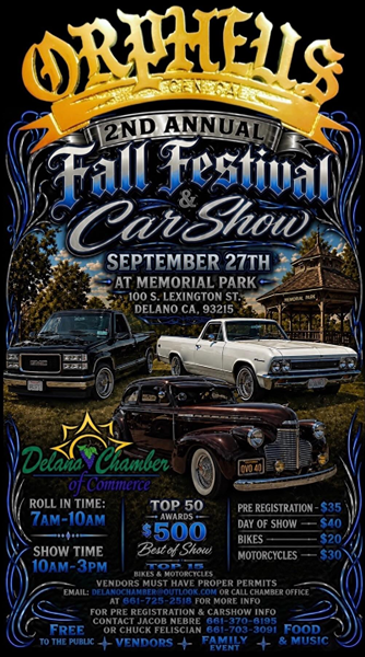 Delano Chamber Fall Festival Car Show flyer September 2026